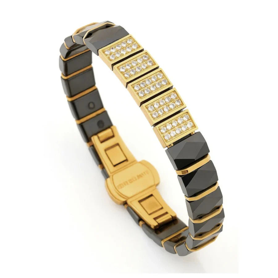Ceramic Stainless Steel Diamond Bracelet For Men